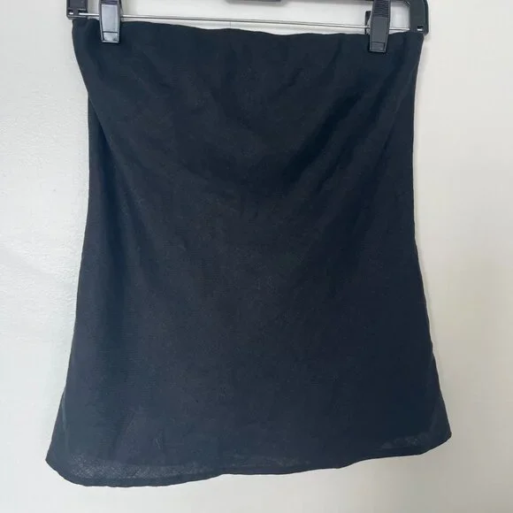 DONNI Black Linen Tube Top - Picture 2 of 4